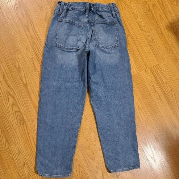 MADEWELL PULL-ON JEANS HIGH-RISE ELASTIC WAIST TAPERED LEG STRETCH DENIM sz 27 - Picture 5 of 8